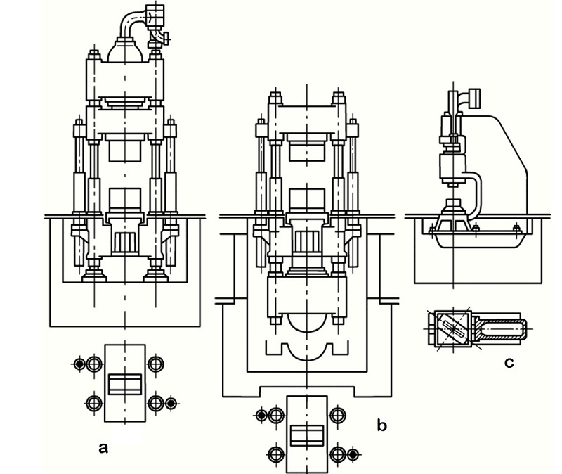 Các phương án bố trí máy rèn ép